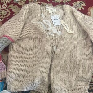 saltwater LUXE Cream Chunky Open-Front Knit Cardigan with Subtle Accent